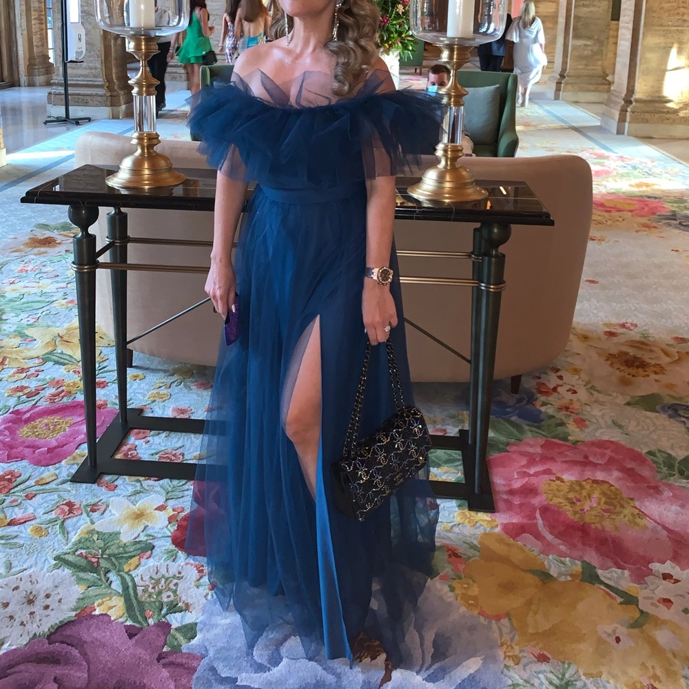 Long Blue Dress with Slit